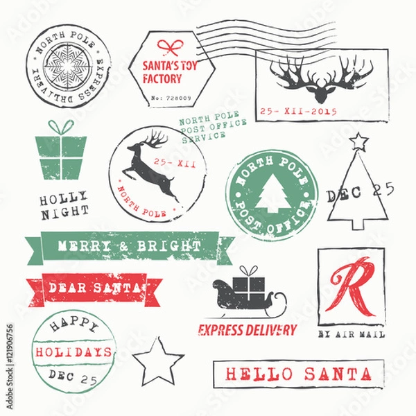 Obraz Christmas Stamps Collection

