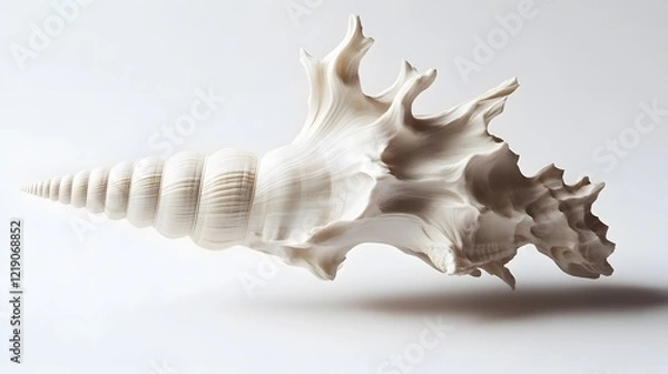 Obraz Stunning White Seashell Abstract Art, Organic Texture, Coastal Minimalist Design