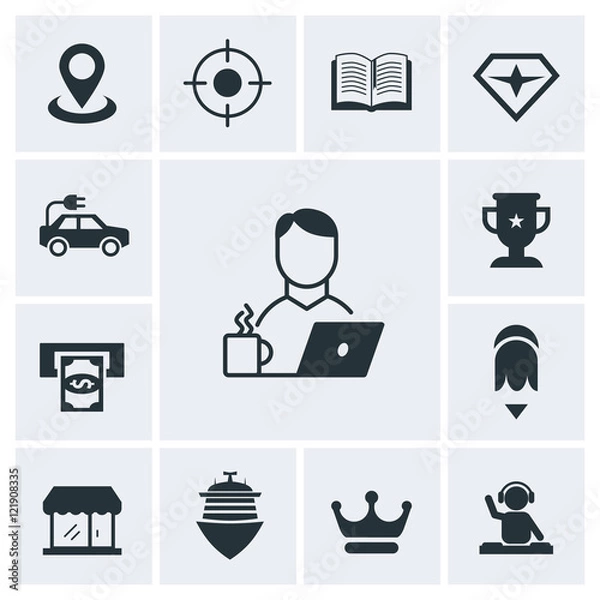 Fototapeta Flat icon pack for website, image jpg, vector eps, flat web, material icon, icon with grey background