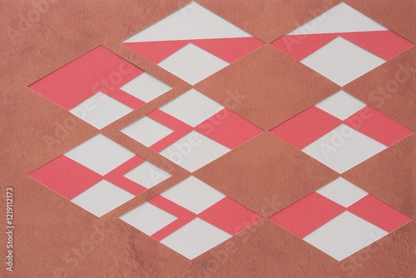 Fototapeta machine-cut paper with diamond or rhombus form cutouts