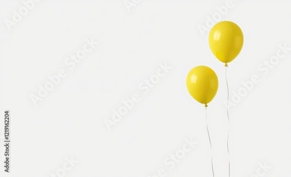Fototapeta 3 yellow balloons isolated on transparent background png file no background png file balloon background balloon background party holiday celebration decoration