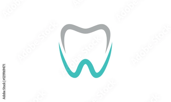 Fototapeta a graphic image with MW teeth theme, white background. vector graphic base.