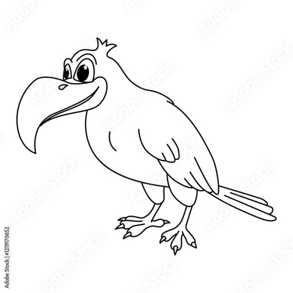Fototapeta Funny crow cartoon characters vector illustration.