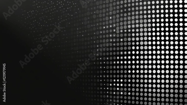 Fototapeta Abstract digital technology background with gray pixel pattern and data dots, representing modern tech concepts, innovation, and digital transformation


