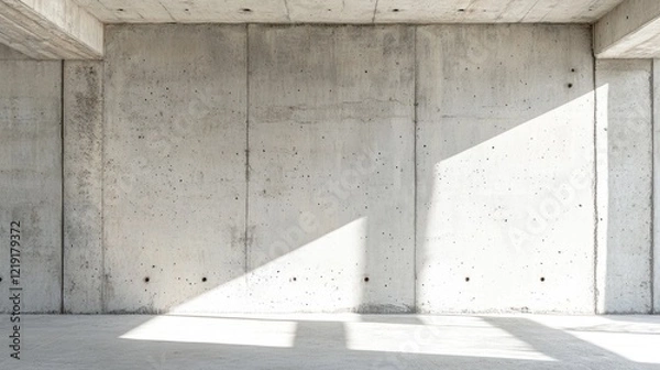 Obraz Sunlight illuminates empty concrete room.