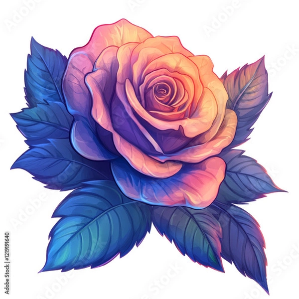 Obraz cartoon rose on a transparent background