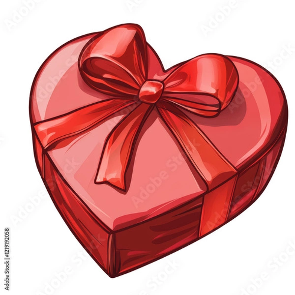 Fototapeta vector art heart shaped gift box on a transparent background
