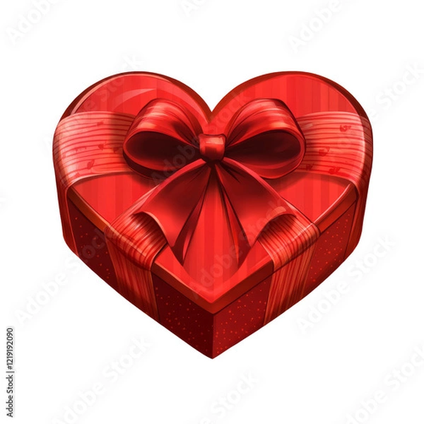Fototapeta vector art heart shaped gift box on a transparent background