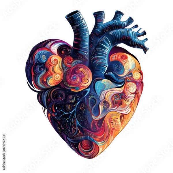 Fototapeta vector art a shaped of heart on a transparent background