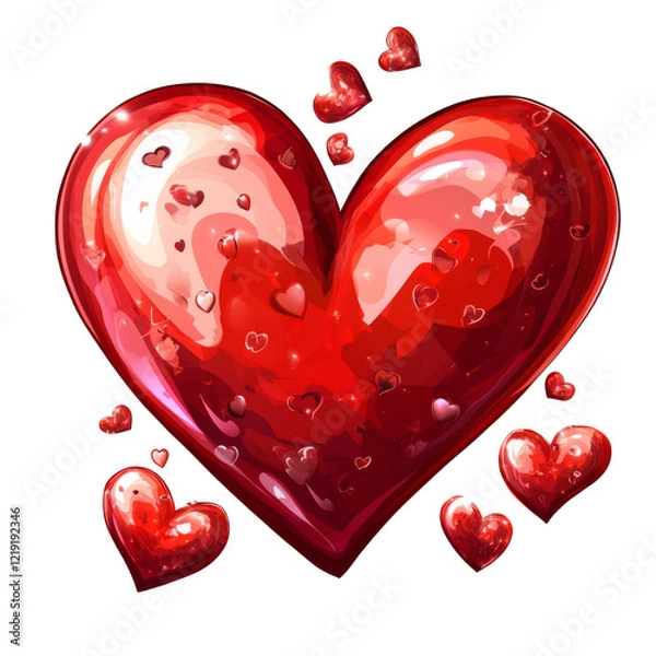 Fototapeta vector art a shaped of heart on a transparent background
