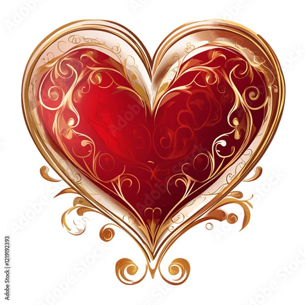 Fototapeta vector art a shaped of heart on a transparent background