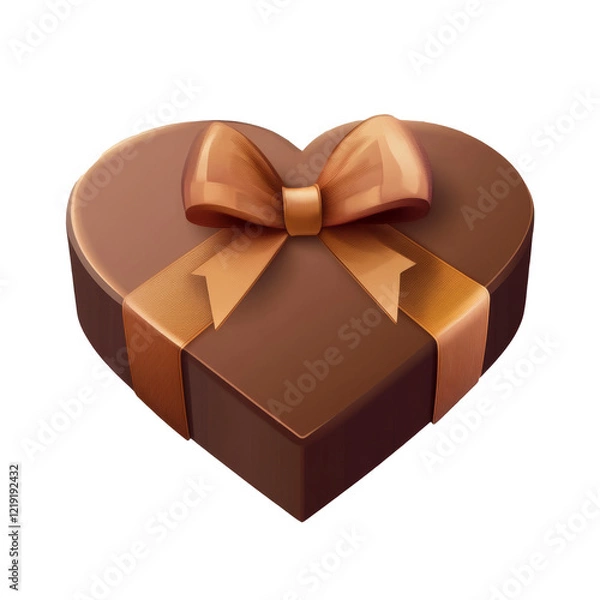 Fototapeta vector art minimal heart shaped gift box on a transparent background