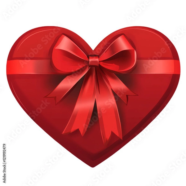 Fototapeta vector art minimal heart shaped gift box on a transparent background