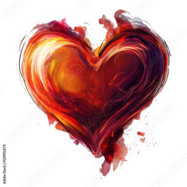 Fototapeta vector art minimal a shaped of heart on a transparent background