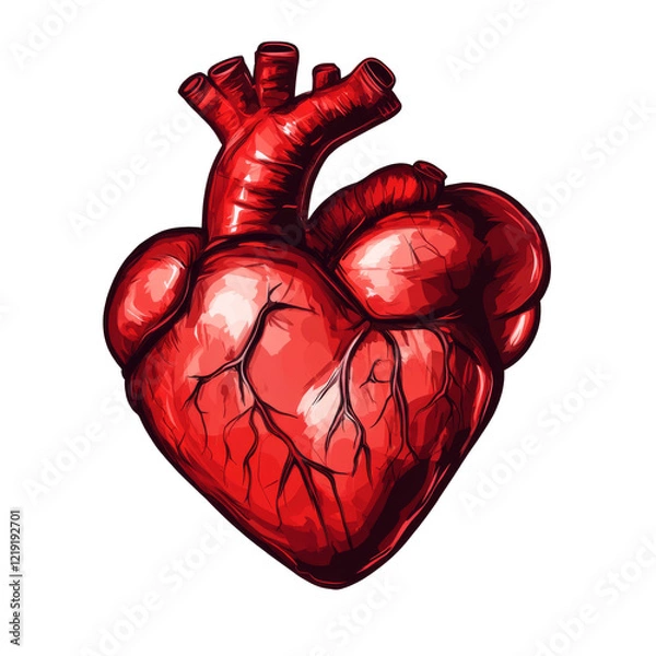 Fototapeta vector art minimal a shaped of heart on a transparent background