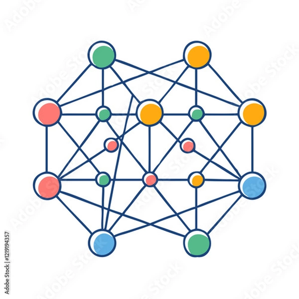 Obraz neural network icon, neural network vector illustration-simple illustration of neural network, perfect for neural network logos and icons