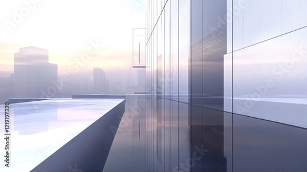 Fototapeta Insurance office exterior with glass windows showcasing modern architecture, reflecting professionalism and transparency in financial services and client trust.