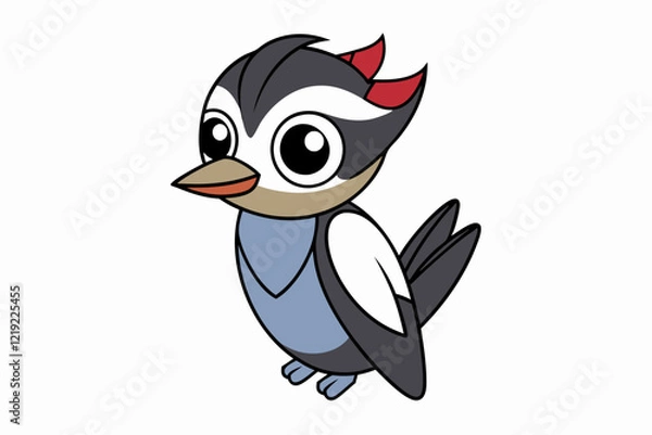 Fototapeta Cute Bird Vector art in Illustration on a White Background