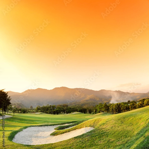 Obraz Golf Courses : sunset time.