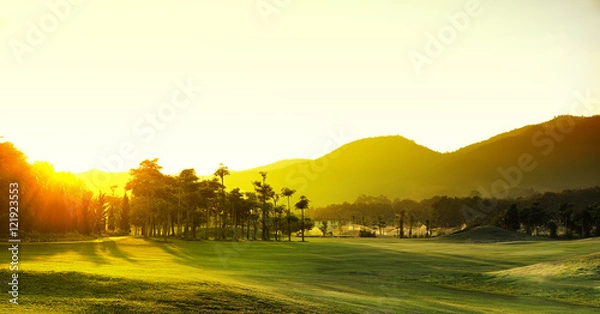 Obraz Golf Courses : sunset time.