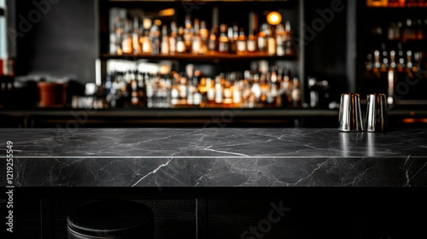 Obraz Classic bar counter made of dark stone