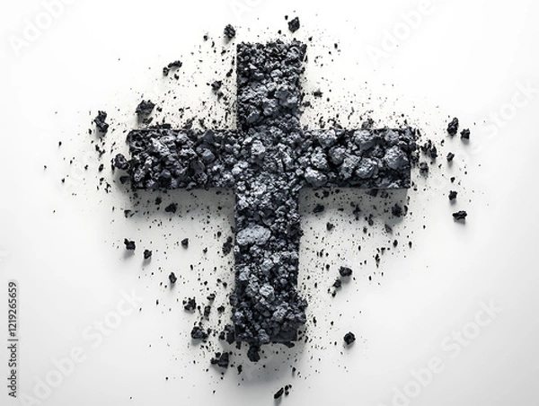 Obraz Ash Wednesday Cross Image a Powerful Symbol of Faith