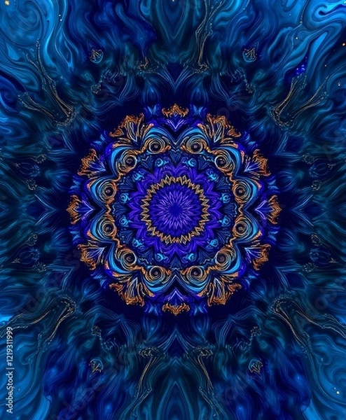 Obraz Fractal Abyss: Hypnotic Oceanic Swirls