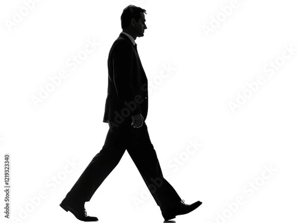 Obraz Isolated Silhouette of a Businessman Walking