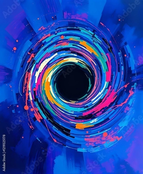 Obraz Cosmic Vortex: Swirling Black Hole in Deep Space