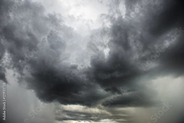 Obraz Dramatic storm cloudscape with strange cloud shapes