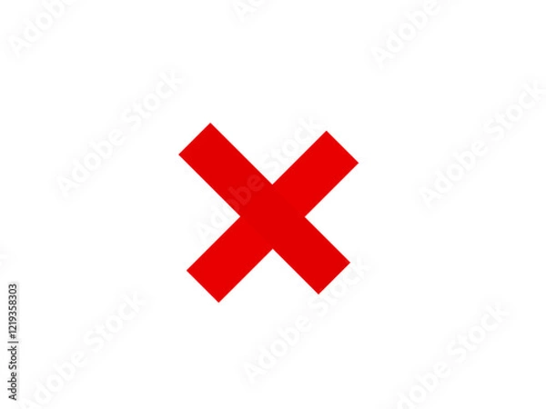 Obraz A simple red cross mark icon. Vector.