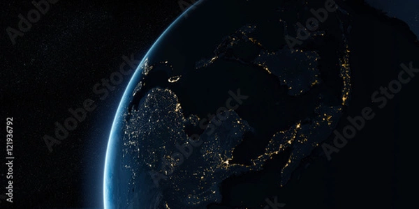 Fototapeta Orbital view on Earth from space