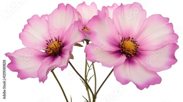 Fototapeta Fresh pink flowers arranged in a vase, perfect for decorative purposes or editorial use