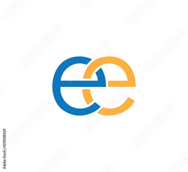 Fototapeta Letter ee logo icon design template. initial ee letter logo design vector template, ee logo, ee icon, ee symbol, ee vector, ee letter, ee initial, ee design, ee shape, ee unique logo, ee simple logo.