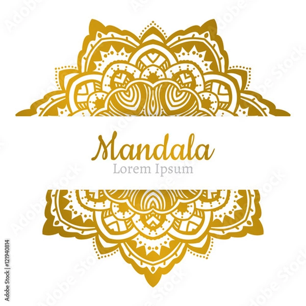 Fototapeta Invitation with hand drawn mandala pattern.