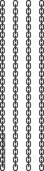Obraz Set of black chains. Black chains design set.