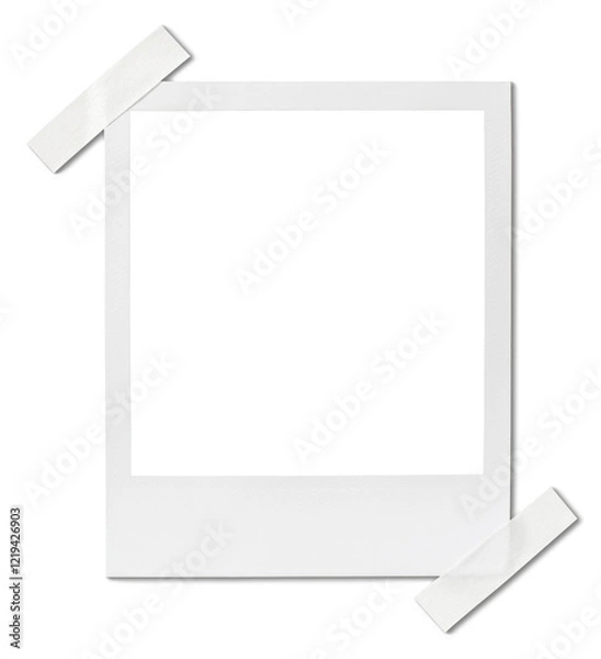 Fototapeta Vintage Polaroid, instant photo frame isolated in transparent PNG, frame - isolated design element