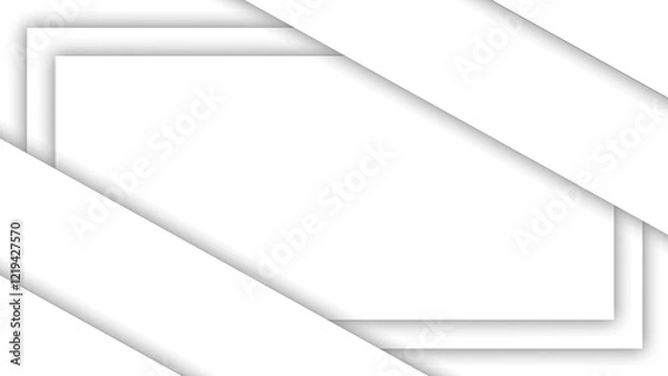 Fototapeta Abstract white overlapping shapes background with smooth shadowed layers. Perfect for presentations, graphics, or branding with a clean and elegant aesthetic.