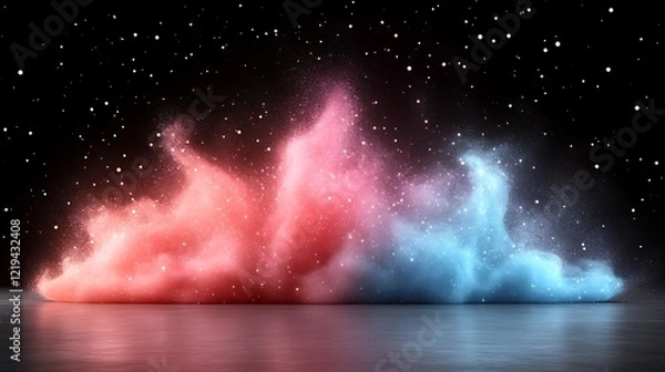 Fototapeta Abstract Cosmic Nebula Pink Blue Cloudscape