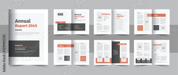 Fototapeta Minimalist business annual report brochure template or company annual report brochure design layout