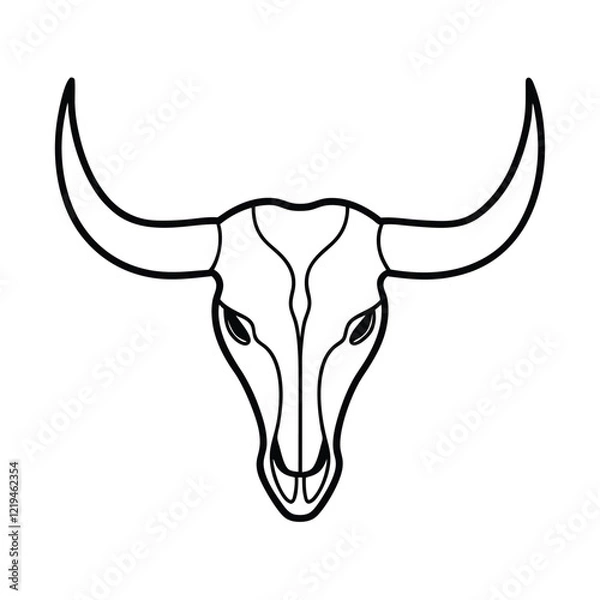 Fototapeta simple bull skull with horns 