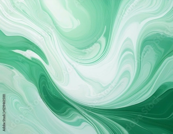 Obraz 緑と白のマーブル模様背景
