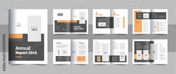 Fototapeta Unique year end profile design leaflet, business annual report brochure template or magazine brochure layout