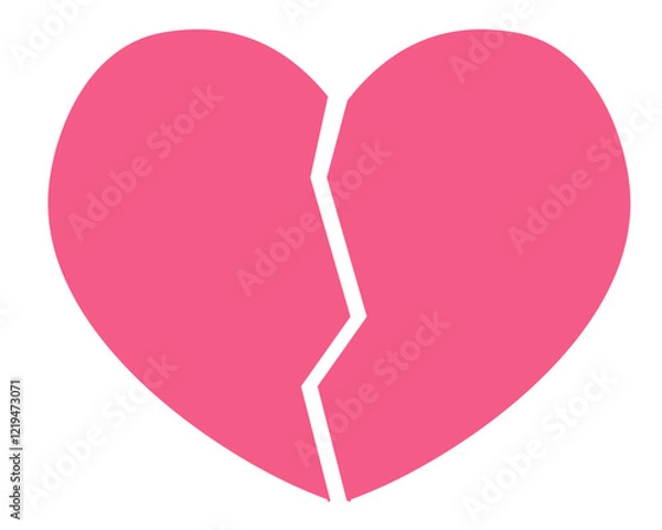 Obraz 割れたハート。失恋。ベクターイラスト