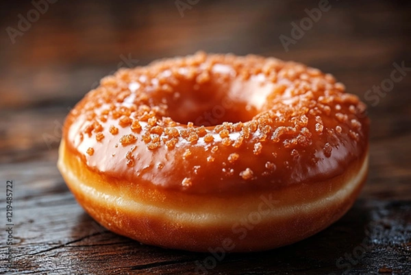 Obraz Caramel Glazed Donut Sprinkled With Sugar