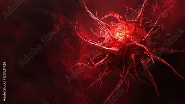 Fototapeta Abstract Red Virus Concept Art