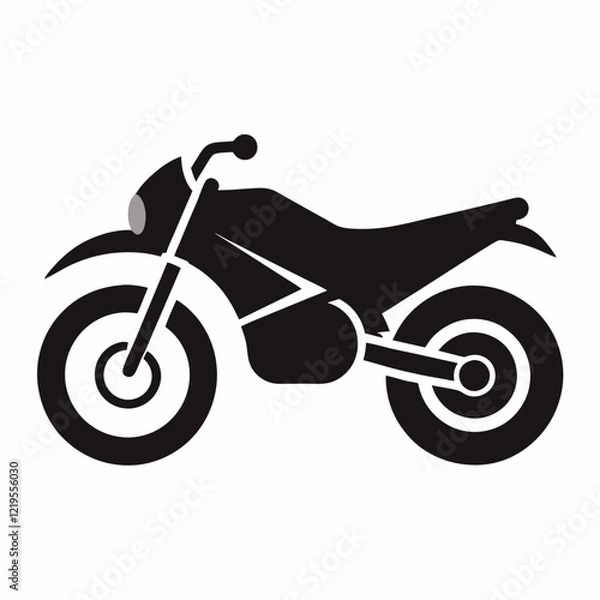 Obraz Simple black silhouette of an off-road motorcycle.