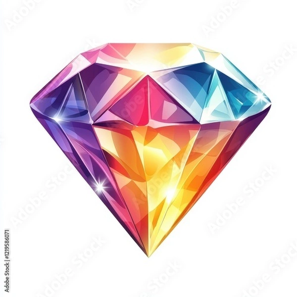 Obraz Design of diamond icon logo illustration isolated on white background
