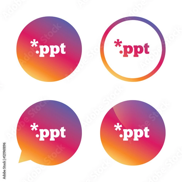 Fototapeta File presentation icon. Download PPT button.