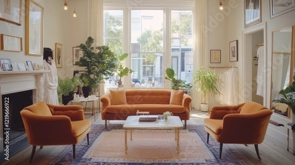 Fototapeta Serene and Stylish Bridal Boutique Interior